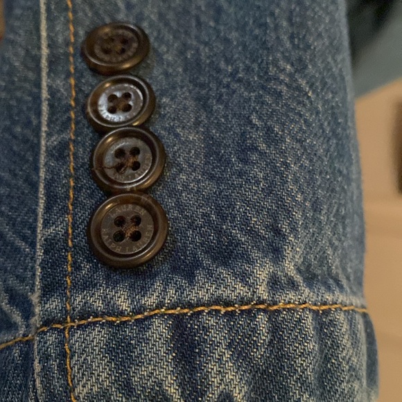 Ralph Lauren Women’s Denim Blazer, 2 Front Pockets, 1 RL Button, Size 16, NWT - Picture 6 of 11